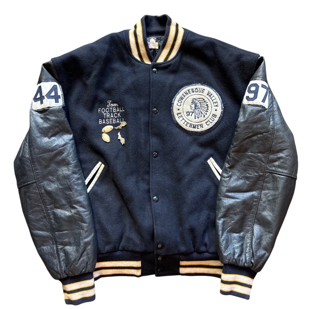Vintage SPC 90's 1997 Varsity Letterman Jacket Cowanesque Valley Indians Size XL